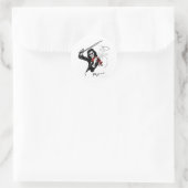 Paganini kleur3 b&w&red 300dpi ronde sticker (Tas)