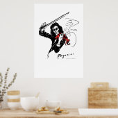 Paganini met rode viool poster (Keuken)