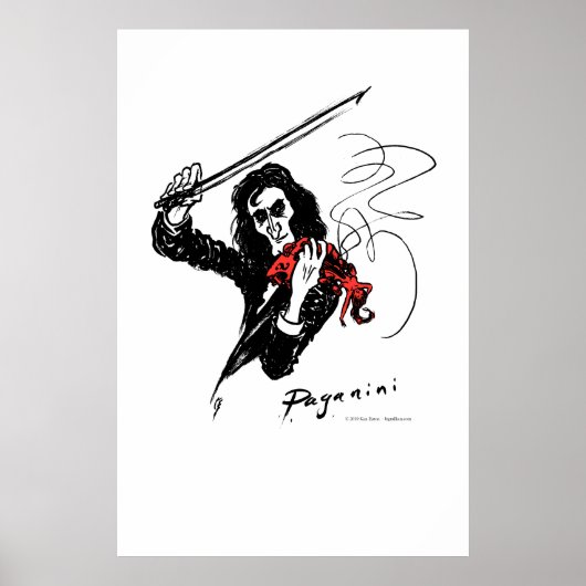 Paganini met rode viool poster (Voorkant)