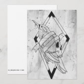 Paganistische gotische schedelkunst feestdagenkaart (Voorkant / Achterkant)