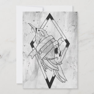 Paganistische gotische schedelkunst feestdagenkaart