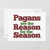 Pagans vakantieseizoen humor feestdagenkaart (Voorkant / Achterkant)