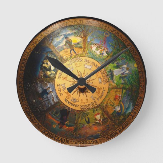 PAGANSEIZOENS WALL CLOCK RONDE KLOK (Voorkant)