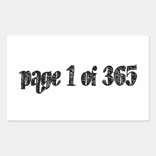 Page 1 of 365 rechthoekige sticker (Voorkant)