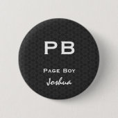 Page Boy Black White Wedding V11 Ronde Button 5,7 Cm (Voorkant)