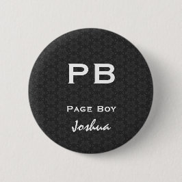 Page Boy Black White Wedding V11 Ronde Button 5,7 Cm