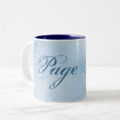 Page Boy Coffee Mok - Klein: Sky Blue Elegance (Voorkant links)