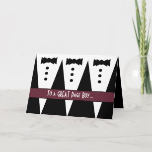 PAGE BOY Dank je - Drie Tuxedos Bedankkaart