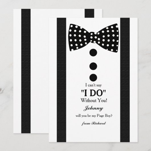 Page Boy Request Kaart (Voorkant / Achterkant)