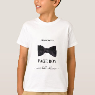 Page Boy Wedding Party Wedding Black & White T-shirt