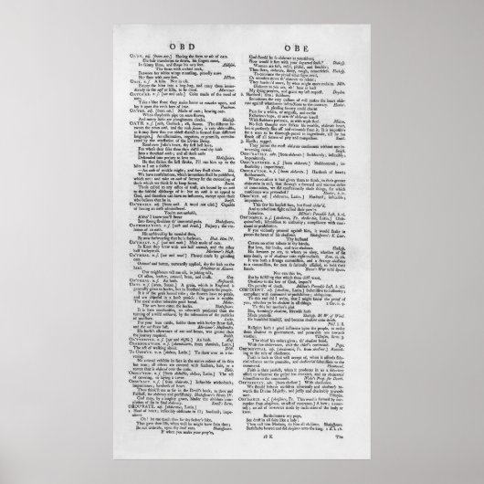 Page from a Dictionary Poster (Voorkant)