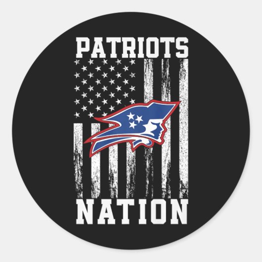 Page Patriots Logo Nation Hs Ronde Sticker (Voorkant)
