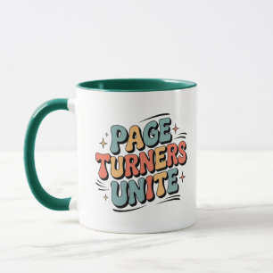 Page Turners verenigen retro funky boekenliefhebbe Mok