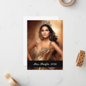 Pageant aangepaste fotokaart notitiekaartje (Voorkant / Achterkant in situ)