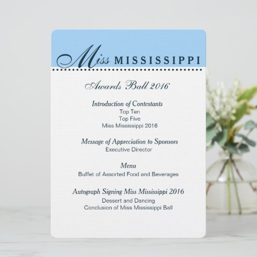 Pageant Awards Bal Programma (Staand voorkant)