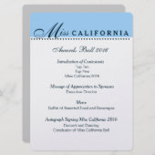 Pageant Awards Bal Programma in Metallic Zilver (Voorkant / Achterkant)