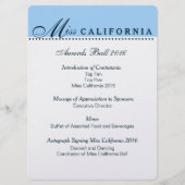 Pageant Awards Bal Programma in Metallic Zilver (Voorkant)