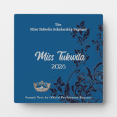 Pageant Bloemen Zilveren Kroon Acryl Award Plaque Fotoplaat (Voorkant)