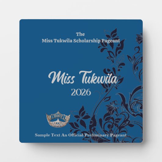 Pageant Bloemen Zilveren Kroon Acryl Award Plaque Fotoplaat (Voorkant)