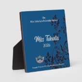 Pageant Bloemen Zilveren Kroon Acryl Award Plaque Fotoplaat (Voorkant)