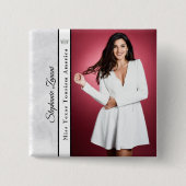 Pageant-Button | Marble Ice Vierkante Button 5,1 Cm (Voorkant)