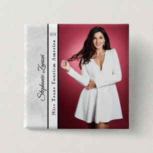 Pageant-Button   Marble Ice Vierkante Button 5,1 Cm