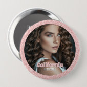 Pageant Button Pin | Foto met Glitter-achtergrond (Voorkant /achterkant)