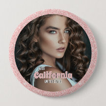 Pageant Button Pin | Foto met Glitter-achtergrond
