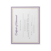 Pageant Certificates-Achievmming Notitieblok (Linkerzijde)