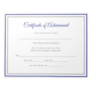 Pageant Certificates-Achievmming Notitieblok