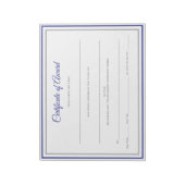Pageant Certificates-Award Notitieblok (Linkerzijde)
