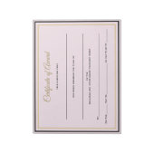 Pageant Certificates-Award Notitieblok (Linkerzijde)