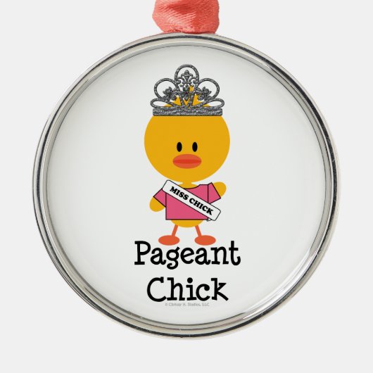 Pageant Chick Silver Ornament (Voorkant)