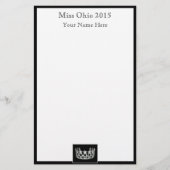 Pageant Crown & Aangepaste Naam Stationery Sheets Briefpapier (Voorkant)