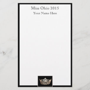 Pageant Crown & Aangepaste Naam Stationery Sheets Briefpapier