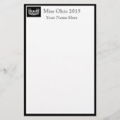 Pageant Crown & Aangepaste Naam Stationery Sheets Briefpapier (Voorkant)