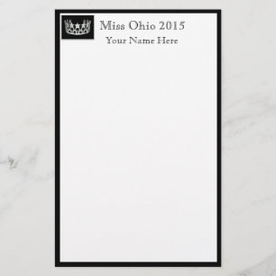 Pageant Crown & Aangepaste Naam Stationery Sheets Briefpapier