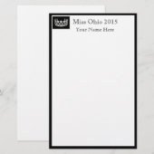 Pageant Crown & Aangepaste Naam Stationery Sheets Briefpapier (Voorkant / Achterkant)