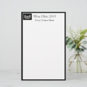 Pageant Crown & Aangepaste Naam Stationery Sheets Briefpapier (Staand voorkant)