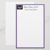 Pageant Crown & Aangepaste Naam Stationery Sheets Briefpapier (Voorkant / Achterkant)