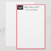 Pageant Crown & Aangepaste Naam Stationery Sheets Briefpapier (Voorkant / Achterkant)