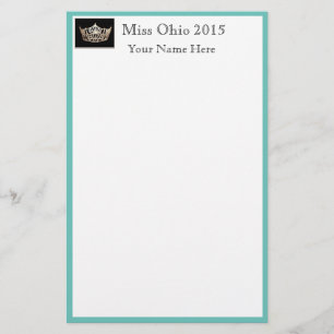 Pageant Crown & Aangepaste Naam Stationery Sheets Briefpapier
