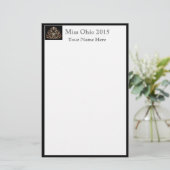 Pageant Crown & Aangepaste Naam Stationery Sheets Briefpapier (Staand voorkant)