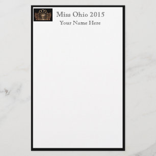 Pageant Crown & Aangepaste Naam Stationery Sheets Briefpapier