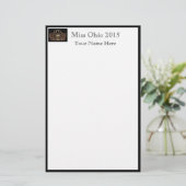 Pageant Crown & Aangepaste Naam Stationery Sheets Briefpapier (Staand voorkant)