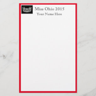 Pageant Crown & Aangepaste Naam Stationery Sheets Briefpapier