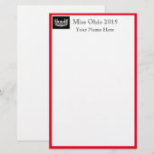 Pageant Crown & Aangepaste Naam Stationery Sheets Briefpapier (Voorkant / Achterkant)