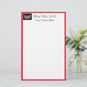 Pageant Crown & Aangepaste Naam Stationery Sheets Briefpapier (Staand voorkant)