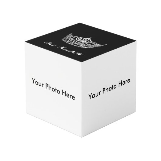 Pageant Crown Custom Photo Cube Kubus (Voorkant hoekig)