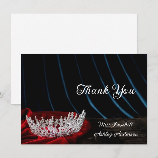 Pageant Crown Flat Hartelijk dank Notitiekaartje (Voorkant / Achterkant)